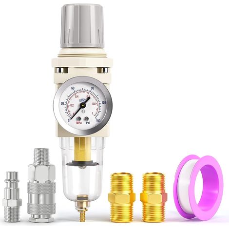 Air filter - Pressure regulator - BSP 1/4", air tool compressor filter with pressure gauge AW2000-02 (1/5)