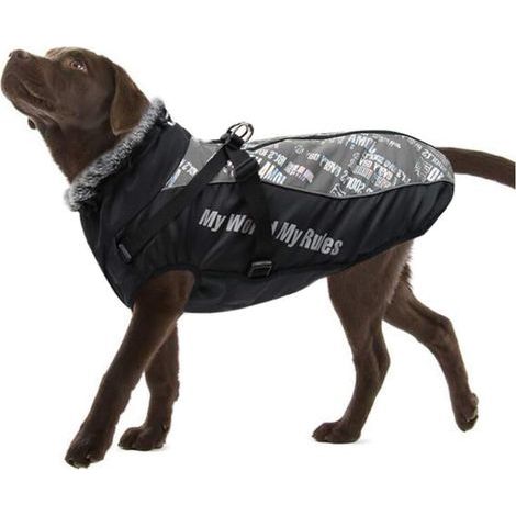 BRAVIX Manteau d'hiver pour Chien Veste Imperméable Chaude Réfléchissant Gilet de Chiot en Peluche Doux Réglable Vêtements pour Animal de Compagnie Petit Moyen-Grand Chiens (3XL, Argent) (1/5)
