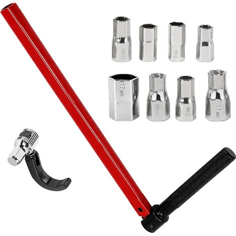 Jeu de clés à écrou de robinet sur pied - 8-17 mm - En acier - Outil de montage universel pour robinet - Clé à écrou - Outil universel pour installations sanitaires (1/5)