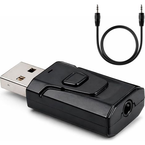 Adaptateur Bluetooth USB 5.4 4 en 1 (émetteur et récepteur), audio stéréo sans fil, récepteur Bluetooth pour TV, PC, voiture, haut-parleurs, casque, kit mains libres, faible latence (1/4)
