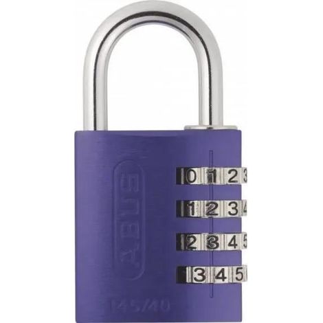 Candado abus código 4 cifras color violeta 40 mm