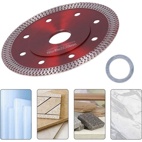 Meule diamantée de 115 mm, disque de polissage, plaque ondulée double maille en céramique pressée à chaud professionnelle, rouge. (1/5)