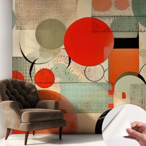 Carta da parati autoadesiva - fotomurale - decorazione parete - stile elegante - decorazione casa - Astrazione colorata 250x250 cm (1/5)