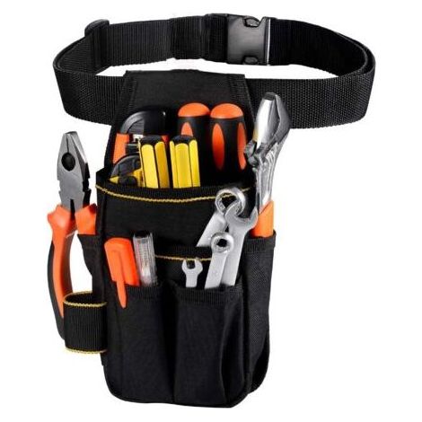 Werkzeugtasche, klein, aus 900D Oxford-Canvas, Gürteltasche mit verstellbarem Nylongurt für Elektriker, Schreiner und Wartungstechniker (1/5)