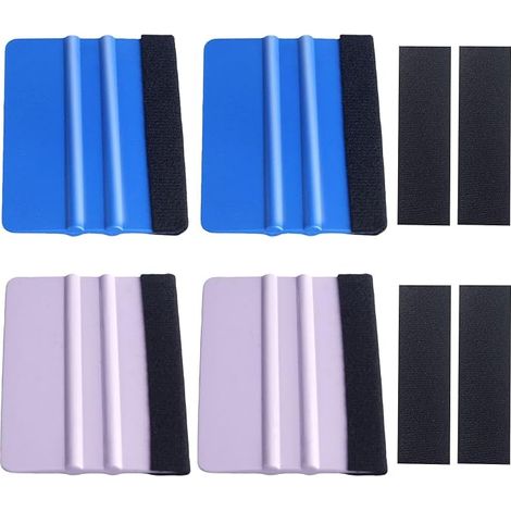 4 Grattoirs À Film À Changement De Couleur Et 4 Morceaux De Flanelle Mince, Ensemble D'Outils De Film De Bricolage, Grattant Les Bulles Et Installant sans Laisser De Trace. (1/5)