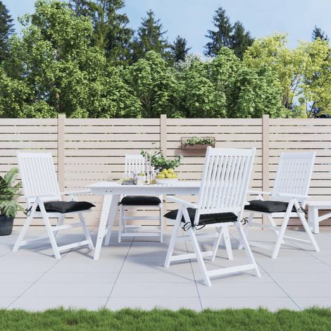 Cojines de silla de jardín 4 uds tela Oxford negro 40x40x7 cm
