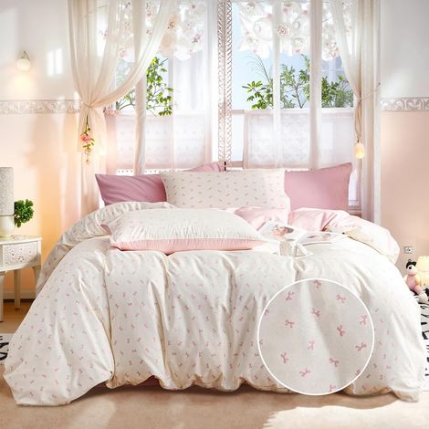 Housse de Couette 220x240 Adulte Coton Nœud Papillon Parure de lit (1/5)