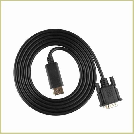 1 Adaptateur DisplayPort vers VGA, Connecteur plaqué or, Résolution 1080p, Câble 1,8m pour PC Portable Moniteur Projecteur (1/4)