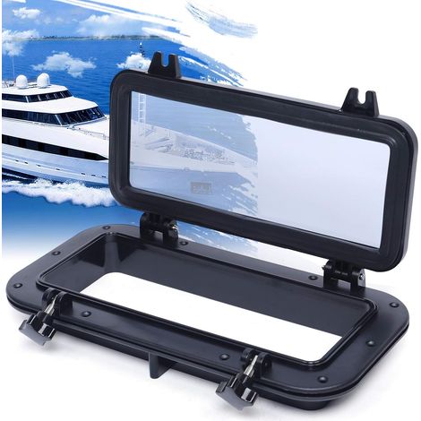 Square Porthole Boat Window Boat Porthole Campervan Window Porthole Window for Boats Yachts Motorhomes Industrial Vehicles (400x200mm) (1/5)