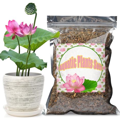 Terreau aquatique pour plantes d'étang 2000 g, terre argileuse d'aquarium adapté pour les petits étangs, plantes aquatiques comme le lotus, nénuphar, sans danger pour les poissons et la vie (1/5)
