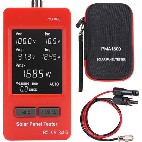 Multimetro per pannelli fotovoltaici, schermo LCD HD retroilluminato, test MPPT di sicurezza multiplo, tester per pannelli solari fotovoltaici. (1/5)