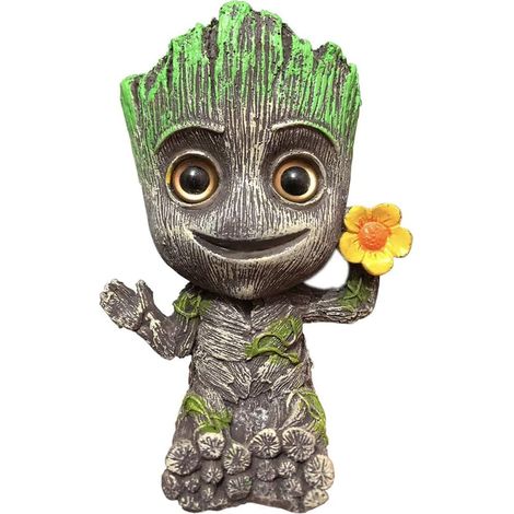 Décorations d'aquarium Groot avec bulle d'air - Ornement en résine de pierre avec bulle d'air pour aquarium (1/5)