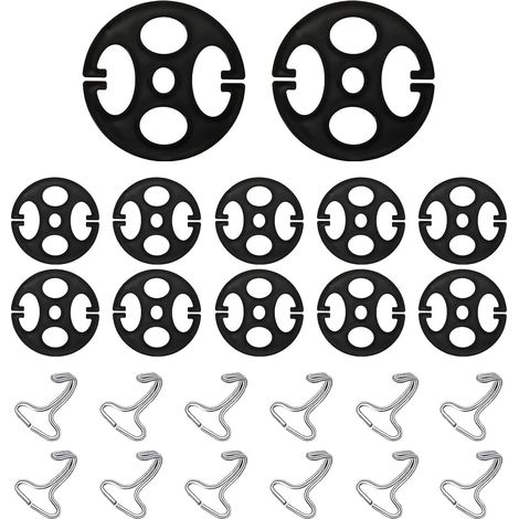 24 ganci in metallo per coprisedili auto, 12 ganci in metallo con clip di bloccaggio e 12 mandrini in plastica per coprisedili auto, chiusura in plastica (1/5)