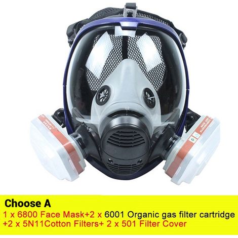 Masque complet 6800 - Silicone - Visière polycarbonate - Filtre à gaz pour soudage et laboratoire, confort durable (1/5)
