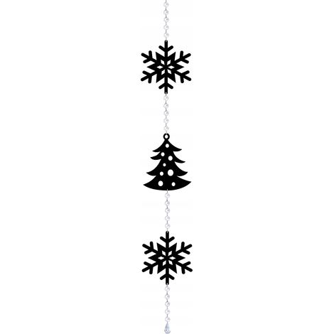 Ghirlanda natalizia, fiocchi di neve, decorazioni per l'albero di Natale, decorazione nera glamour