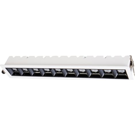 Rechteckige weiße LED-Einbauleuchte 20W warmweiß SOLAR Light Prestige