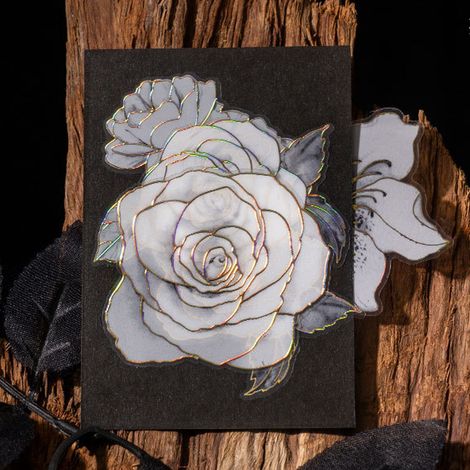 Autocollants scrapbook vintage motifs plantes fleurs PET DIY décoratifs pour cahiers albums étuis téléphone (1/5)