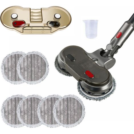 Tête de Vadrouille Electrique pour Dyson V7 / V8 / V10 / V11 / V15 Aspirateur, Vadrouille dyson Sol électrique avec Réservoir d'eau Amovible et 6 Vadrouilles Lavables (Gris) (1/3)