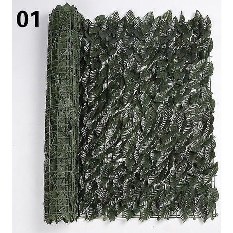Clôture murale verte de 0,5 x 1/3 m, fausse vigne de lierre, filet de feuilles artificielles pour jardin et terrasse, décoration0,5x1 Vert Marmy (1/5)