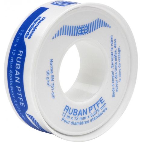 Ruban Ptfe Standard D'étanchéité 12m Vrac - Geb