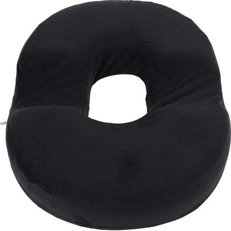 Coussin rond pour chaise de bureau ergonomique et respirant en mousse à mémoire de forme, noir (1/5)