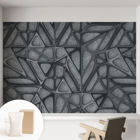 Papier peint intissé avec imprimé pour intérieur moderne application facile a motif - Colle incluse gratuite Motifs géométriques 152x104 cm (1/5)
