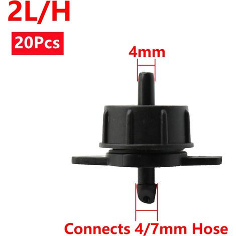 (20 pièces 2L) Raccords pour système d'irrigation goutte à goutte de jardin, goutteur à compensation de pression, stabilisateur de débit détachable/lavable, 20/50/100 pièces (1/5)