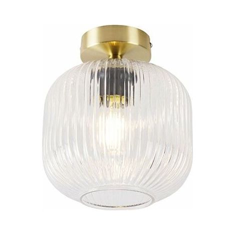 Carmdering – Deckenleuchte – Einzellampe – 200 mm Durchmesser – Gold/Messing – Art-déco-Stil – Innenbeleuchtung – Wohnzimmer  Schlafzimmer  Küche  Esszimmer (1/5)