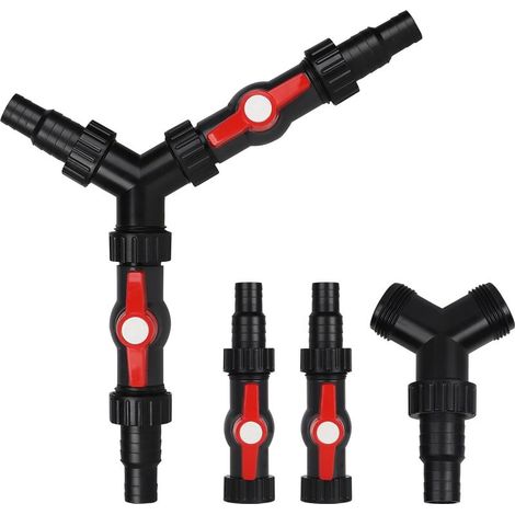 Distributeur Vanne 3 Voies 20/25mm (3/4 1") Répartiteur en Y Adaptateur Réglable en ABS Y Distributeur Tuyau pour Tuyauterie Connecteur pour Piscine (1/5)