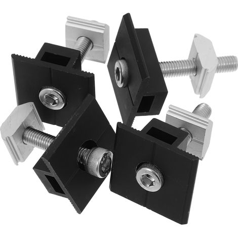4pcs Pinces de Montage pour Panneaux Solaires Photovoltaïques en Alliage D'aluminium, Fixation Facile et Polyvalente pour Toits de Maisons et Balcons (1/5)