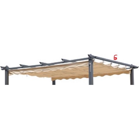 ERSATZTUCH TOP ABDECKUNG FÜR VERSENKBARE PERGOLA MT.3X4 JAHR ab 2018 (1/2)