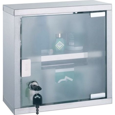 Armoire à pharmacie à clé Acier & Inox verre MSV (1/5)