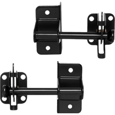 2 pieces, self-locking latches for wooden fences, suitable for wooden and metal gates, black. (1/5)