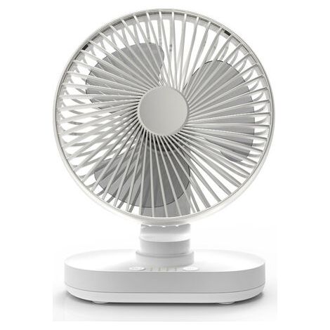 BUNTHAUS Ventilateur de table silencieux 16,5 cm – Auto oscillant 4 vitesses – Batterie 4000 mAh – Autonomie jusqu'à 20 heures – Design moderne