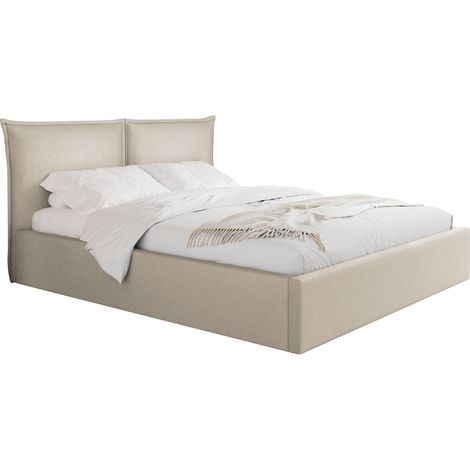 Lit Malden 100, Paros 01, Double, 160x200, Tissu, Disponible, 187x215x98cm (1/5)