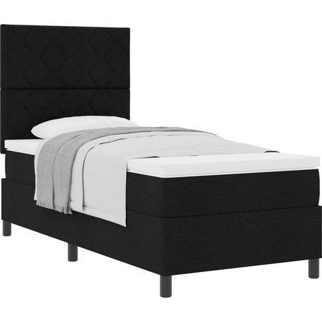 Maison Exclusive - Letto a molle con testiera Nero 90 x 190 cm Tessuto (1/5)