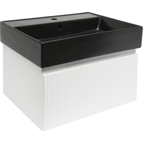 Swiss Aqua Technologies Meuble de salle de bain avec lavabo SAT Evolution 58x30x44,8 cm blanc mat (SATEVO60WMU2B) (1/5)