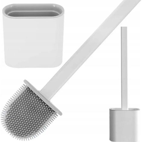 Scopa per WC in silicone per il bagno, antibatterica, autoportante (1/5)