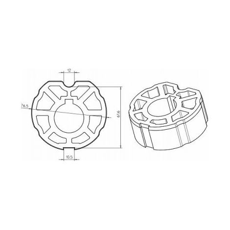 Adaptateur ogive inclinée 80mm CAME 001YK6114