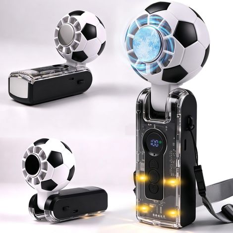 Ventilateur portable à refroidissement actif – Disque métal 15,6°C (refroidissement cutané instantané) – Moteur sans balais 13 550 tr/min – Batterie 3600 mAh– Pour canicule, camping, sport (1/4)