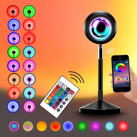 Sonnenuntergangslicht, ein Sonnenuntergangsprojektionslicht mit USB-Schnittstelle, ein um 360° drehbares Sonnenuntergangslicht, geeignet für Live-Streaming-Fotos, romantische Dekoration in Wohn- und S (1/5)