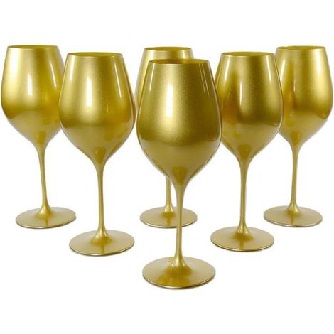 Fade Kristoff set 6 calici vetro oro satinato 660 ml