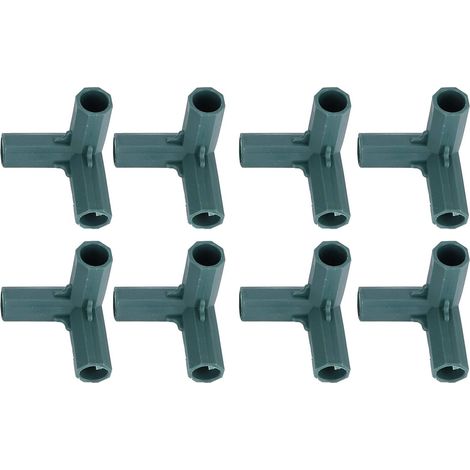 CCYKXA 8 Stück 3-Wege-Gewächshausrahmenverbinder, 16 mm Gartenrahmen-Eckverbinder für Gewächshaus-Gartenrahmen, Rasenzaun, Gewächshauszubehör (1/5)