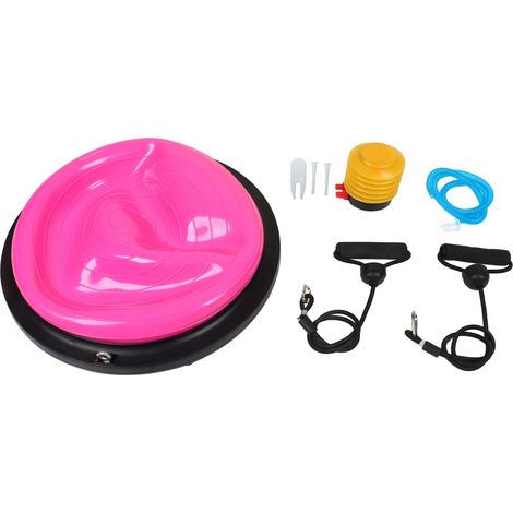 Demi-ballon fitness 46cm diamètre, surface brillante ABS PVC épais, entraîneur d'équilibre pour Pilates et massage (1/5)