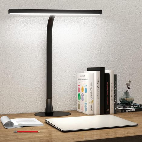 Lampe de Bureau LED, Lampe Ecran PC 1000LM, Lampe Architecte avec 3 Modes de Couleur&10 Niveaux de Luminosité, Col de Cygne Flexible à 360°, Protection des Yeux, 10W Desk Lamp (Noir) (1/5)