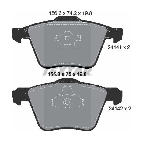Kit de plaquettes de frein, frein à disque Textar 2414101 VOLVO 274331 30769125