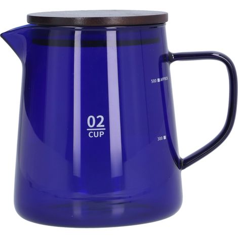 500-ml-Hitzebeständiger Teekessel mit Holzdeckel, ideal für Zuhause und Büro – Blau (1/5)
