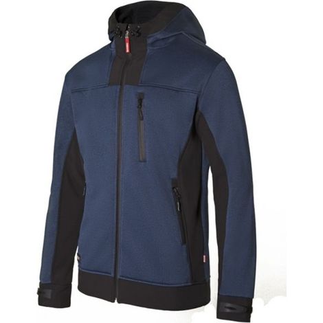 Cazadora Soft Shell Bicolor Con Capucha AZUL JASPEADO/NEGRO L (1/5)