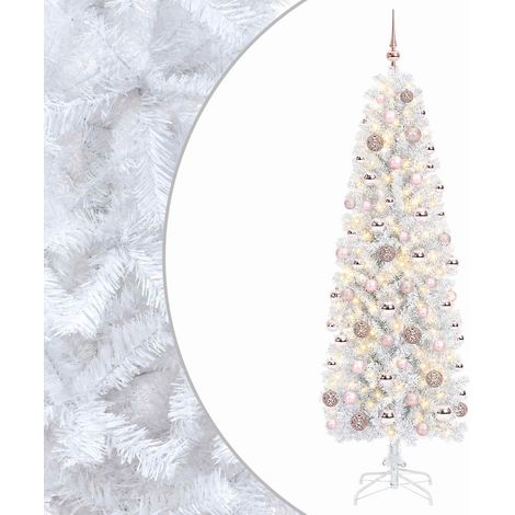 Albero di Natale Artificiale Slim con Palline 240 cm 300 LED vidaXL (1/5)