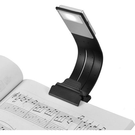 Lámpara de lectura, Lámpara de lectura para libros, Lámpara de lectura con pinza, Lámpara de lectura LED tricolor regulable con pinza, Negra (1/5)